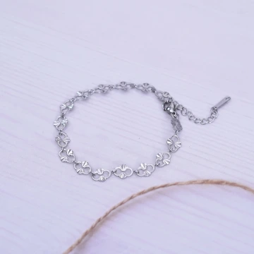 316鋼飾×香吻壓花紋 ×手鍊×銀色