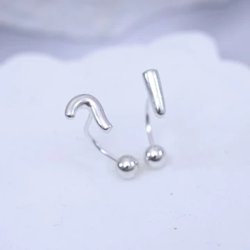925耳針×問號驚嘆號×轉珠耳環