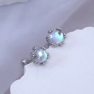 圓形月光×轉珠耳環