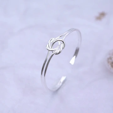 925銀飾×線條編織×開口手環