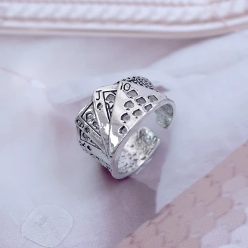 寬版撲克牌&times;開口戒指