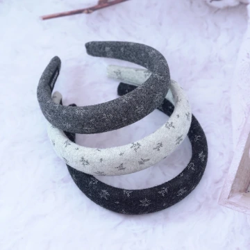 老錢風印花植絨×髮箍×共三色