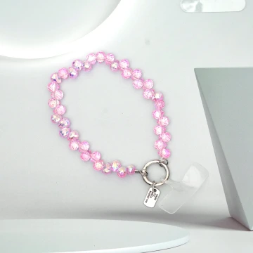 水滴閃亮晶鑽&times;手機腕帶掛繩&times;粉紅