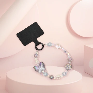 炫彩漸變蝴蝶&times;手機腕帶掛繩&times;黑色