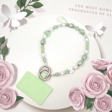 綠竹節流蘇&times;手機腕帶掛繩