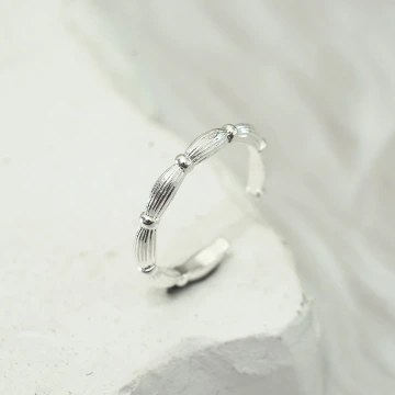 925銀飾&times;希臘風織紋&times;開口戒指