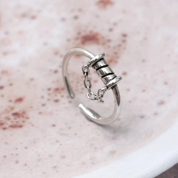 925銀飾&times;小蠻腰鍊條&times;開口戒指