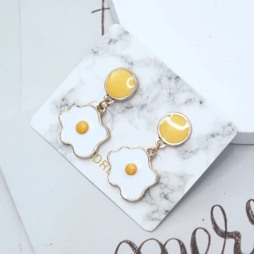 可愛荷包蛋&times;吊墜耳環