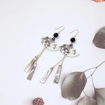 竹影古扇&times;吊墜耳勾