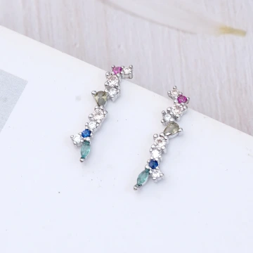 925銀針&times;波西亞米彩鑽&times;耳環