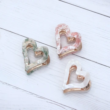 心型幻彩醋酸&times;鯊魚夾&times;共三色