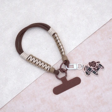 小馬編織&times;手機腕帶掛繩&times;棕咖