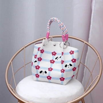 紅花小狗&times;針織手提袋