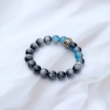 黑藍虎眼石&times;固定式串珠手鍊