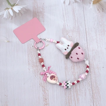 草莓兔娃娃&times;手機腕帶掛繩