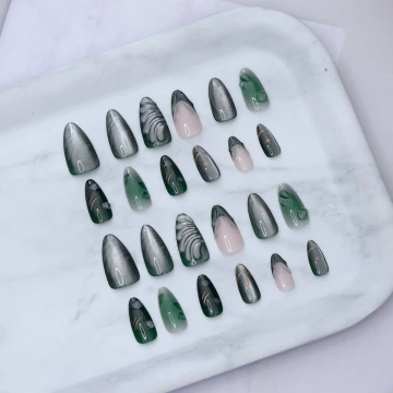 翡翠綠境之森亮面&times;穿戴式手指甲片&times;二十四入