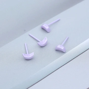 小月亮&times;陶瓷&times;養耳棒&times;二套件耳環組&times;紫色
