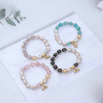 蓮藕珠光琉璃&times;固定式串珠手鍊&times;共四色