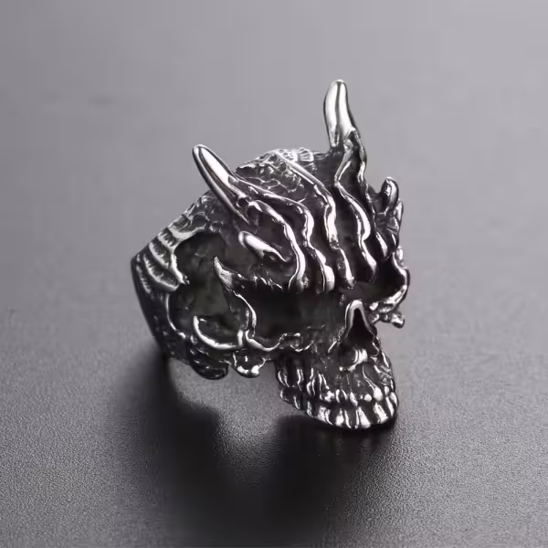 美式×復古×鬼王頭×開口戒指