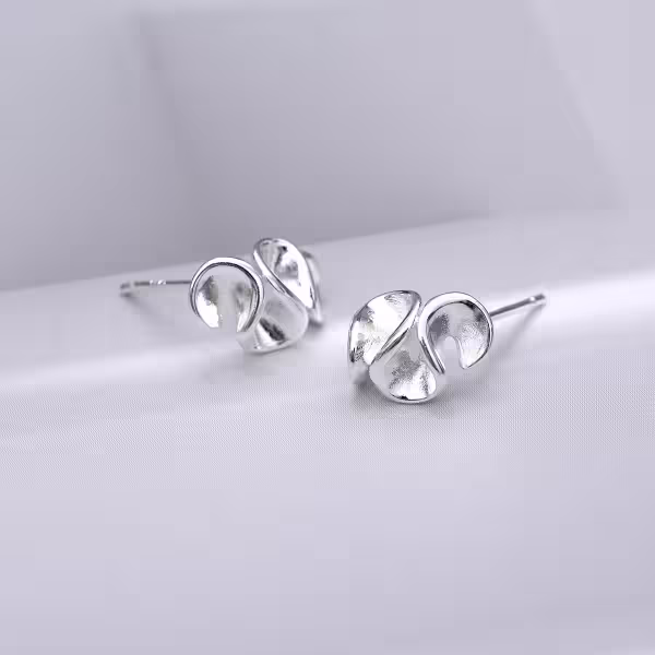 925銀針×荷葉邊×耳針