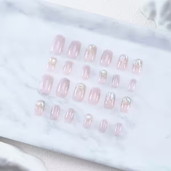 貓眼爆閃晶體亮面×穿戴式手指甲片×二十四入