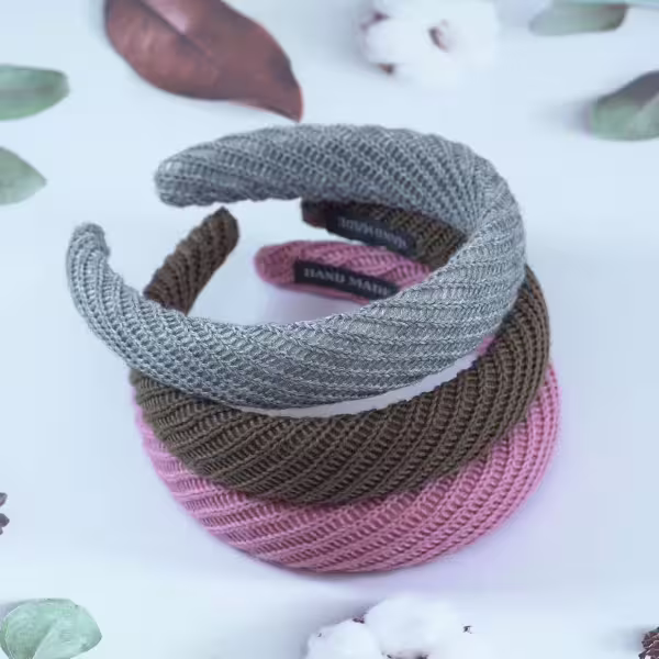 素色羅紋×髮箍×共三色