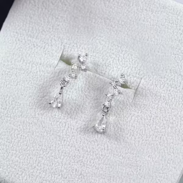 法式小水滴晶鑽×吊墜耳環