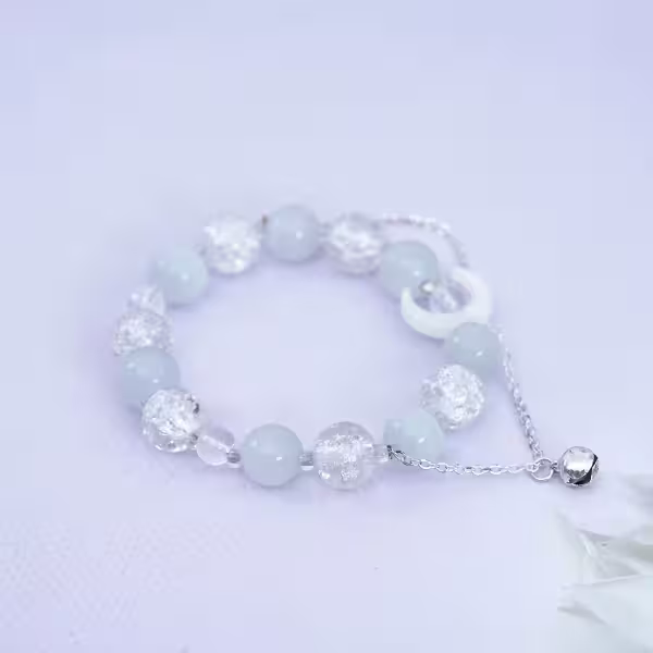 白月光琉璃鈴鐺×固定式串珠手鍊