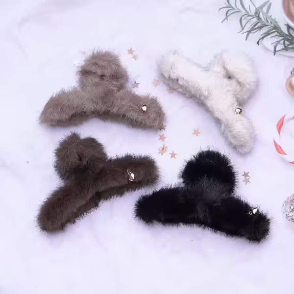 仿貂毛小金心×鯊魚夾×共四色