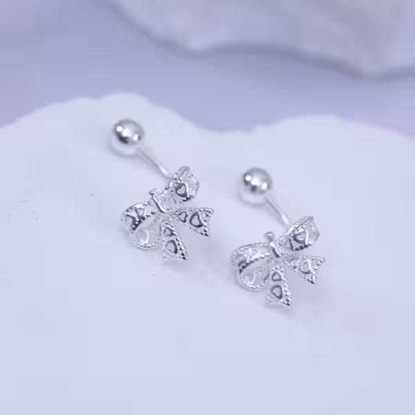 925耳針×蝴蝶結×轉珠耳環