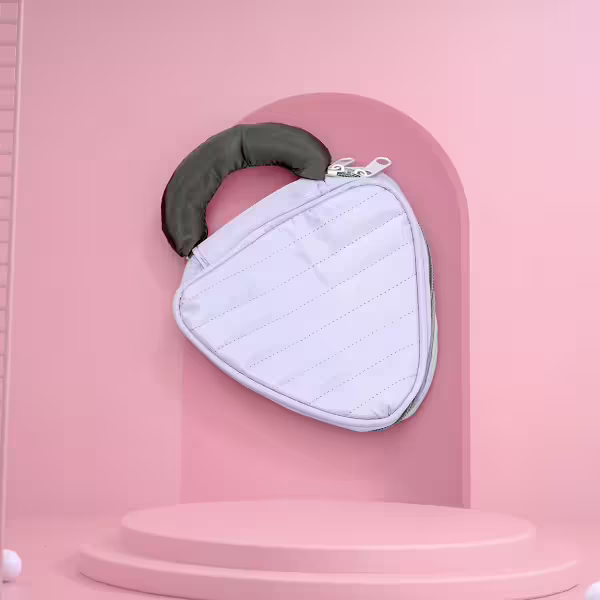 撞色倒三角手提×化妝收納包×灰色