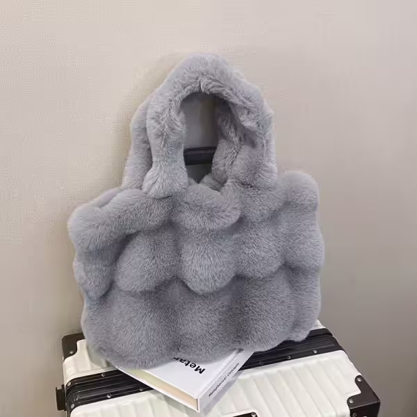 毛毛波堤×肩背袋×灰色