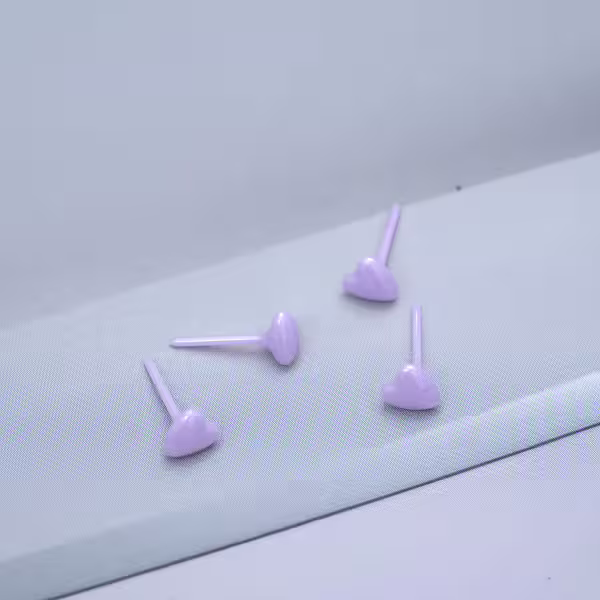 小愛心&times;陶瓷&times;養耳棒&times;二套件耳環組&times;紫色