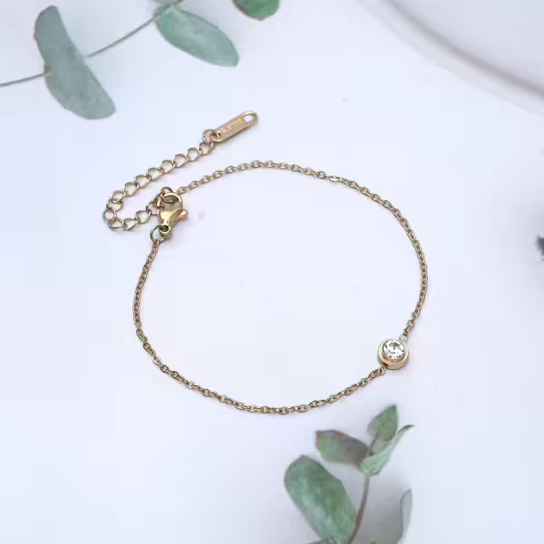 316鋼飾&times;小單鑽&times;手鍊&times;金色