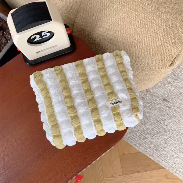 泡芙雲朵包&times;化妝包&times;黃條紋