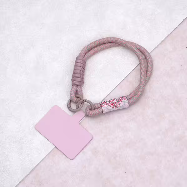 雙線古風祥雲&times;手機腕帶掛繩&times;淡粉