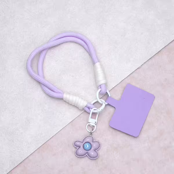 花朵多巴胺&times;手機腕帶掛繩&times;紫色