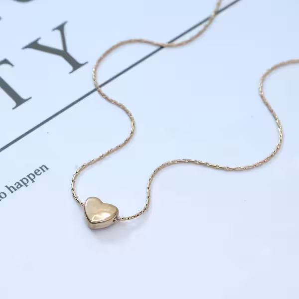 316鋼飾&times;光面小愛心蛇骨鍊&times;金色