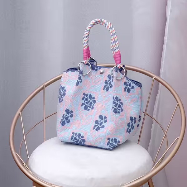 紫心葡萄&times;針織手提袋