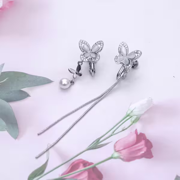 冰透蝴蝶&times;不對稱螺旋耳夾