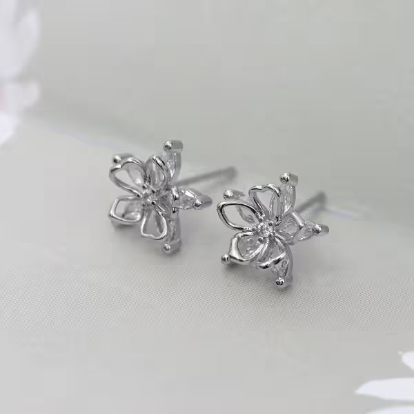 925銀針&times;立體五花瓣&times;耳環