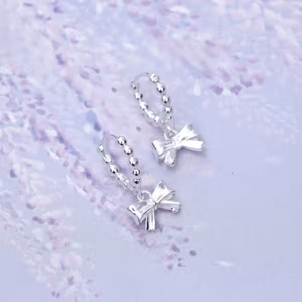 925銀針&times;米珠蝴蝶結&times;耳扣