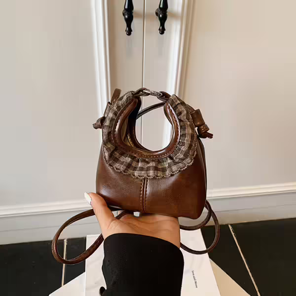 可愛圍裙小廢包&times;斜背包&times;棕咖