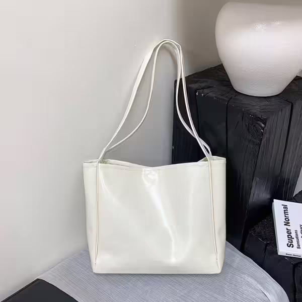 日常皮革素面&times;肩背包&times;白色