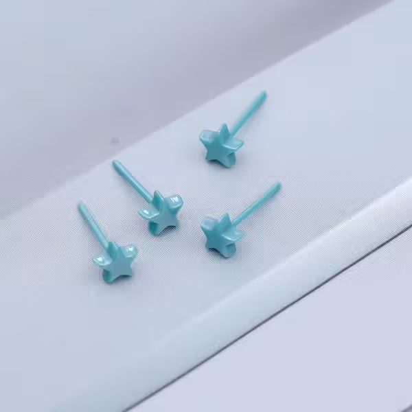 小星星&times;陶瓷&times;養耳棒&times;二套件耳環組&times;藍色