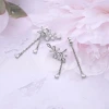 925銀針×精靈花朵×後掛式耳環-第2張