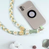 粗麻辮小花朵×手機單勾掛脖吊繩×黃綠-第3張