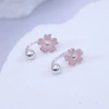 925耳針×粉紅櫻花×轉珠耳環-第1張