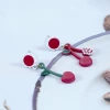 紅櫻桃珍珠×不對稱吊墜耳環-第2張