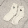 兔貓白色毛襪&times;中筒襪&times;二雙套件襪子組-第3張